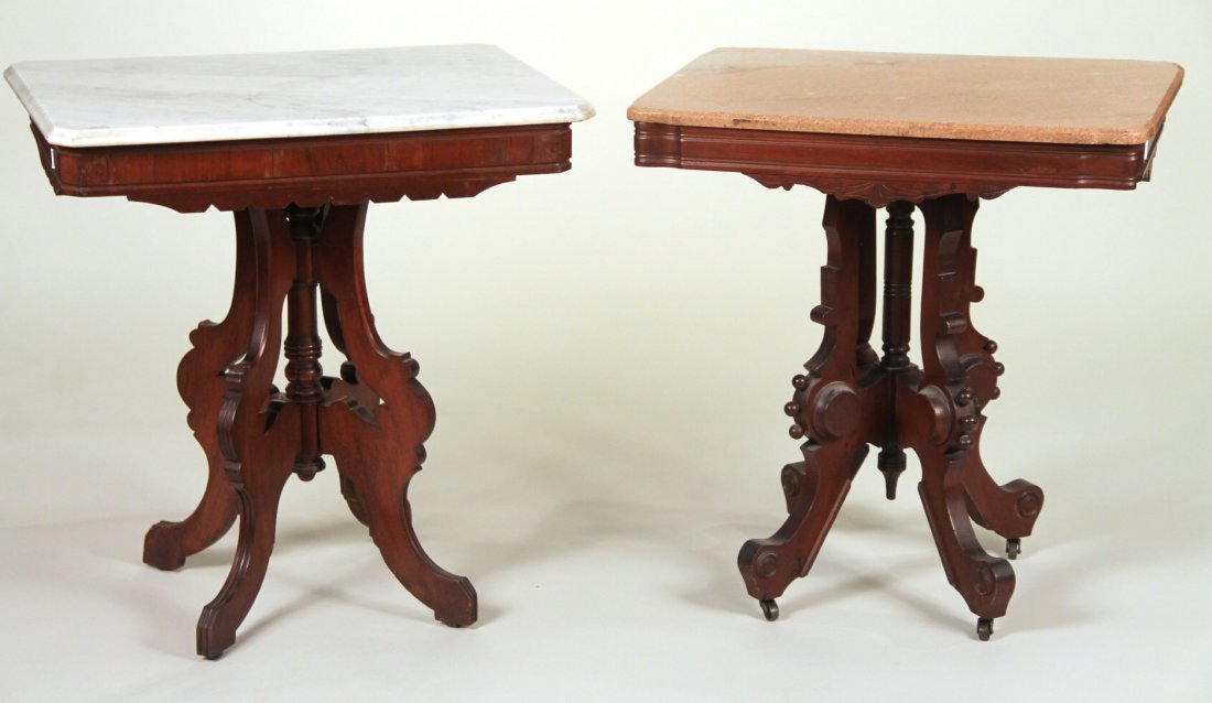 Two Victorian Marble Top Mahogany Side Tables (1 of 10)