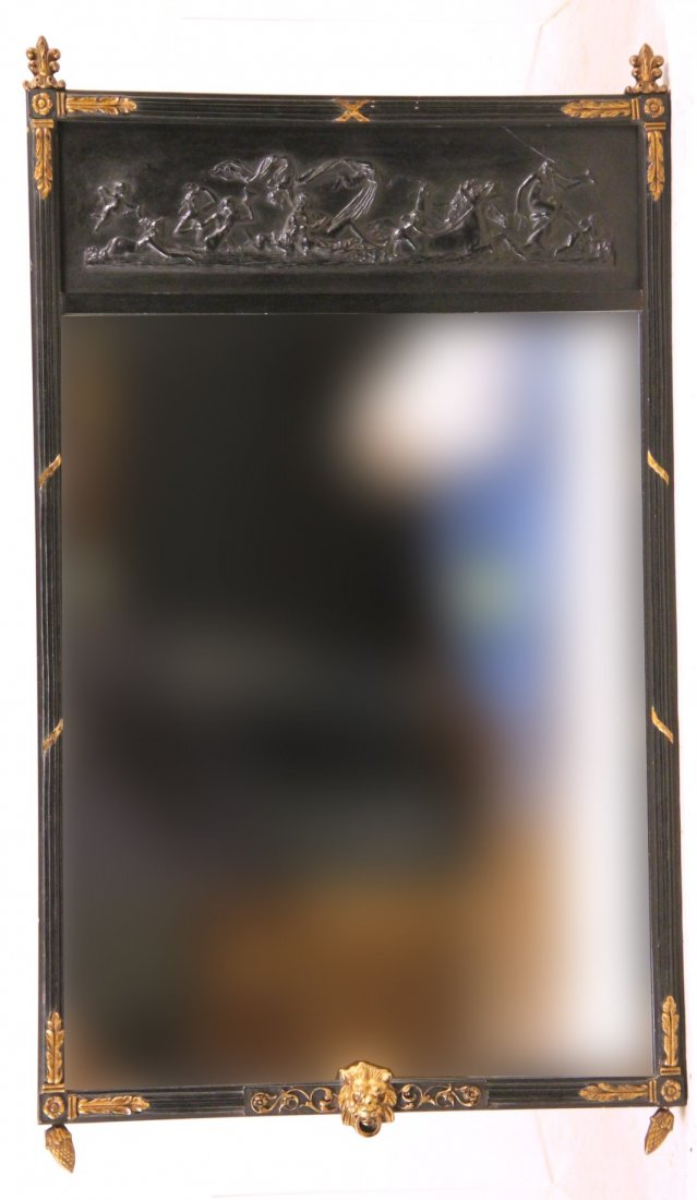 Neoclassical Style Gilt Ebonized Pier Mirror (1 of 7)