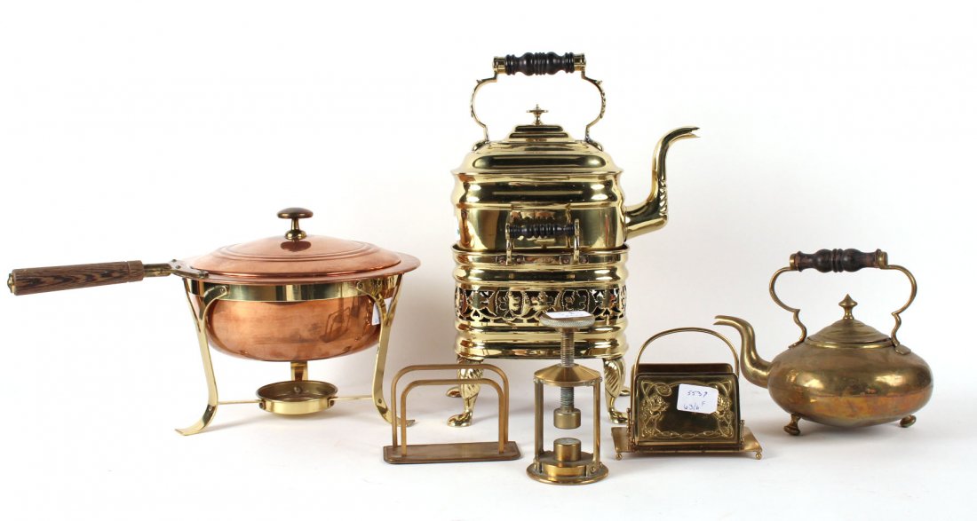Brass Tea Kettle on Stand, 20thC. (1 of 7)