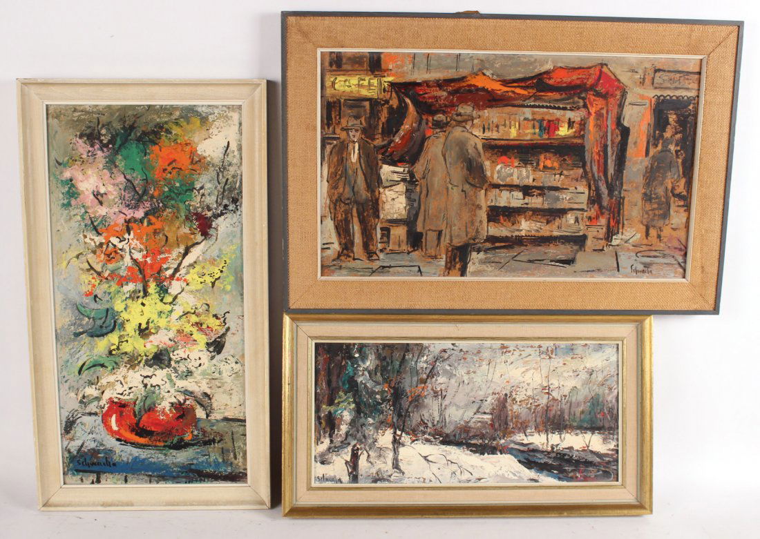 Three Oil on Board by George Schwacha (1 of 10)