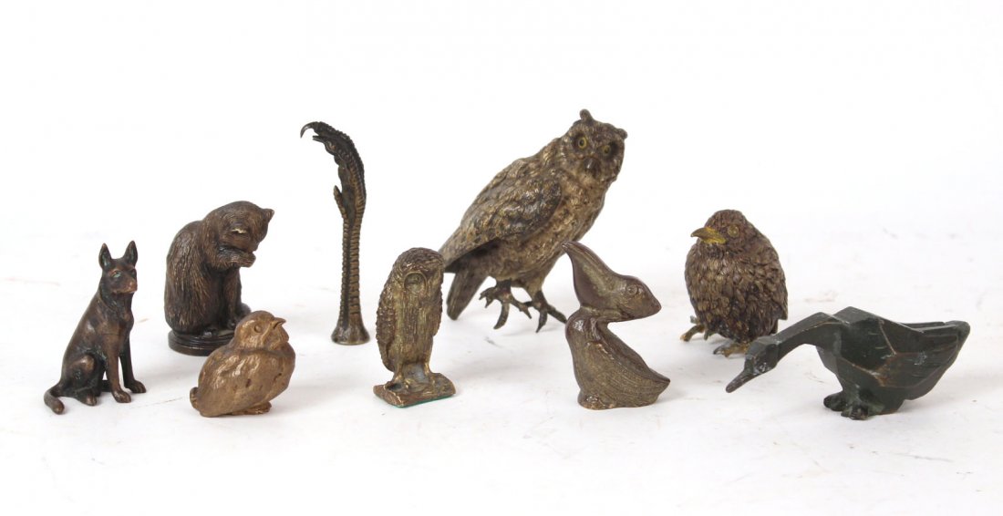 Group of Miniature Bronze Bird Figures (1 of 9)
