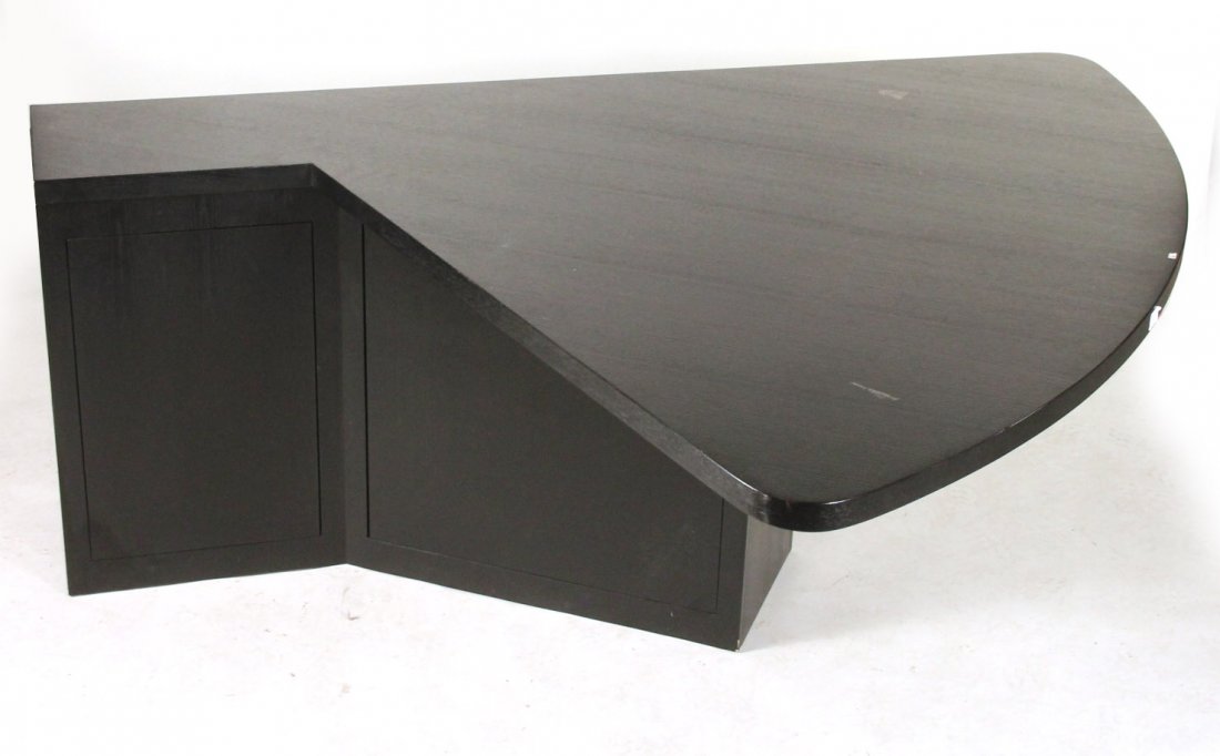 Stefan Wewerka M1 Ebonized Ash Desk: In two parts, made by Tische furniture. 29-1/4"h x 6'2"w x 4'10"d