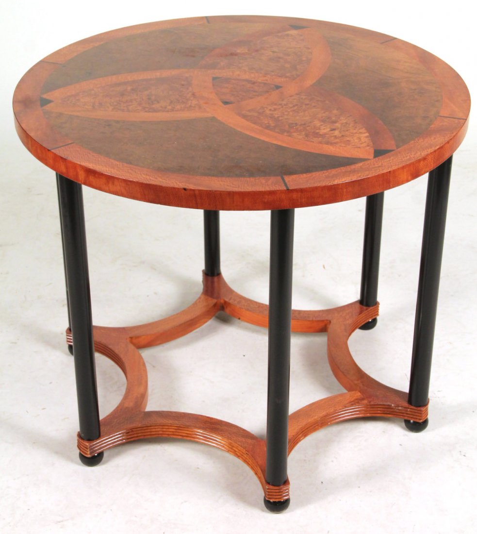 Art Deco Inlaid Burlwood and Ebonized Table (1 of 7)