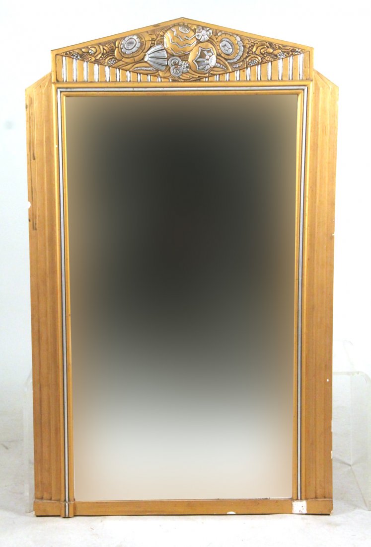 Art Deco Silver-and-Gold Painted Mirror (1 of 9)