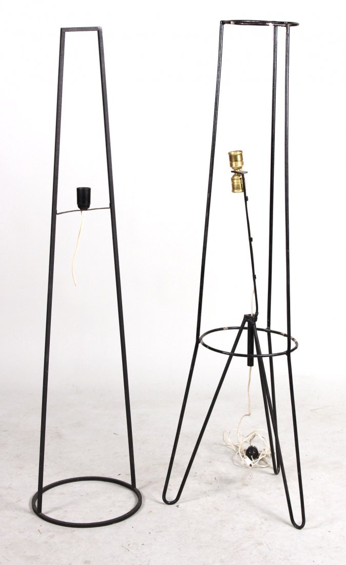 Two Black-Painted Metal Floor Lamps (1 of 7)