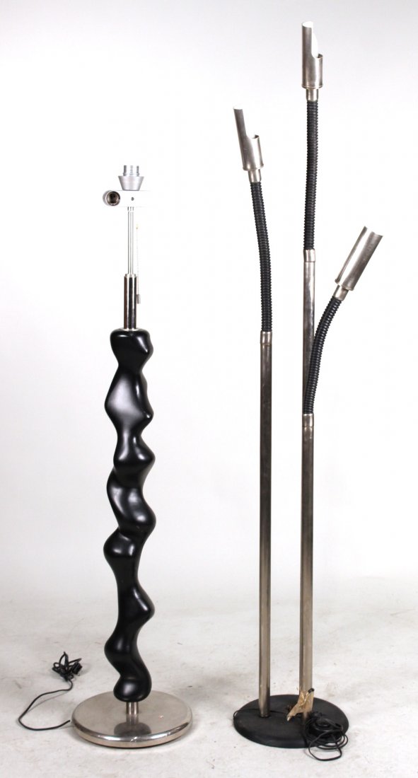 Two Black and Chrome Floor Lamps (1 of 10)