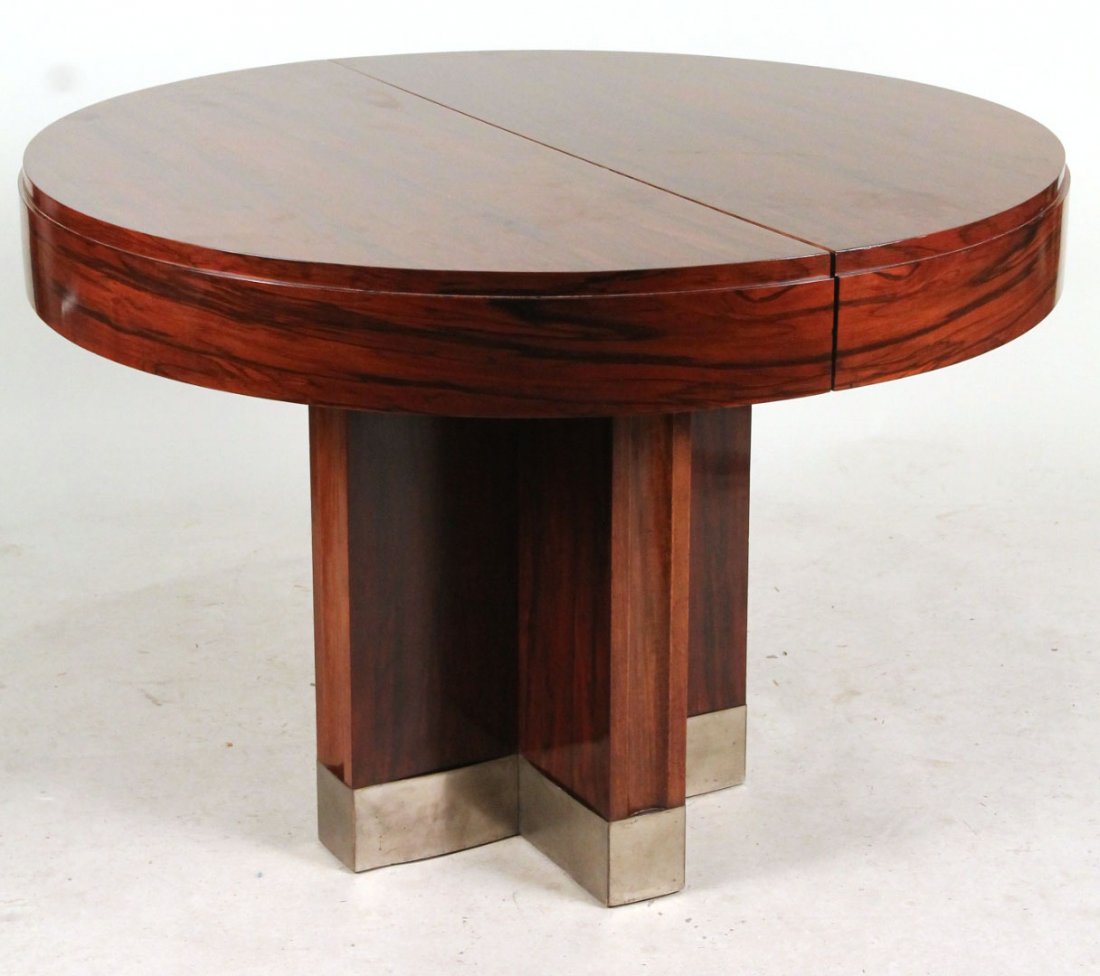 Art Deco Mahogany Round Dining Table (1 of 7)