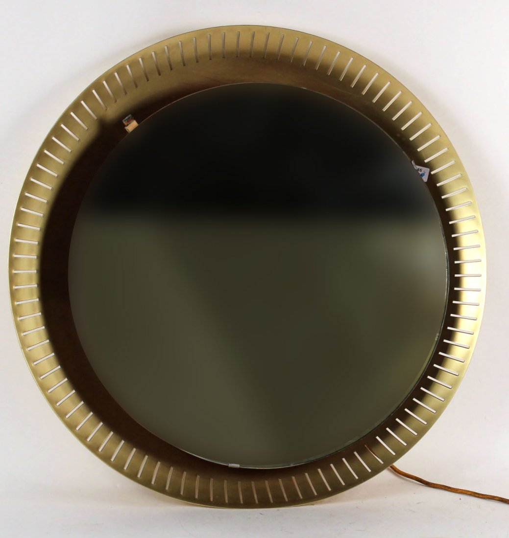 Modern Gilt Metal and Mirror Ceiling Fixture (1 of 6)