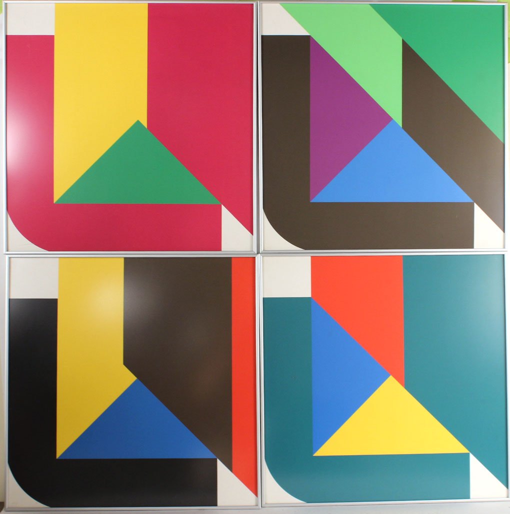 Four Silk Screen Geometric Compositions (1 of 10)