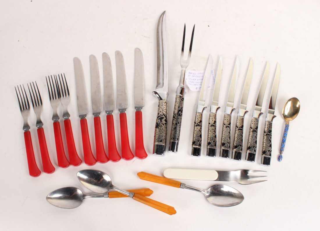 Silver Overlay Steak Knives and Carving Set (1 of 9)