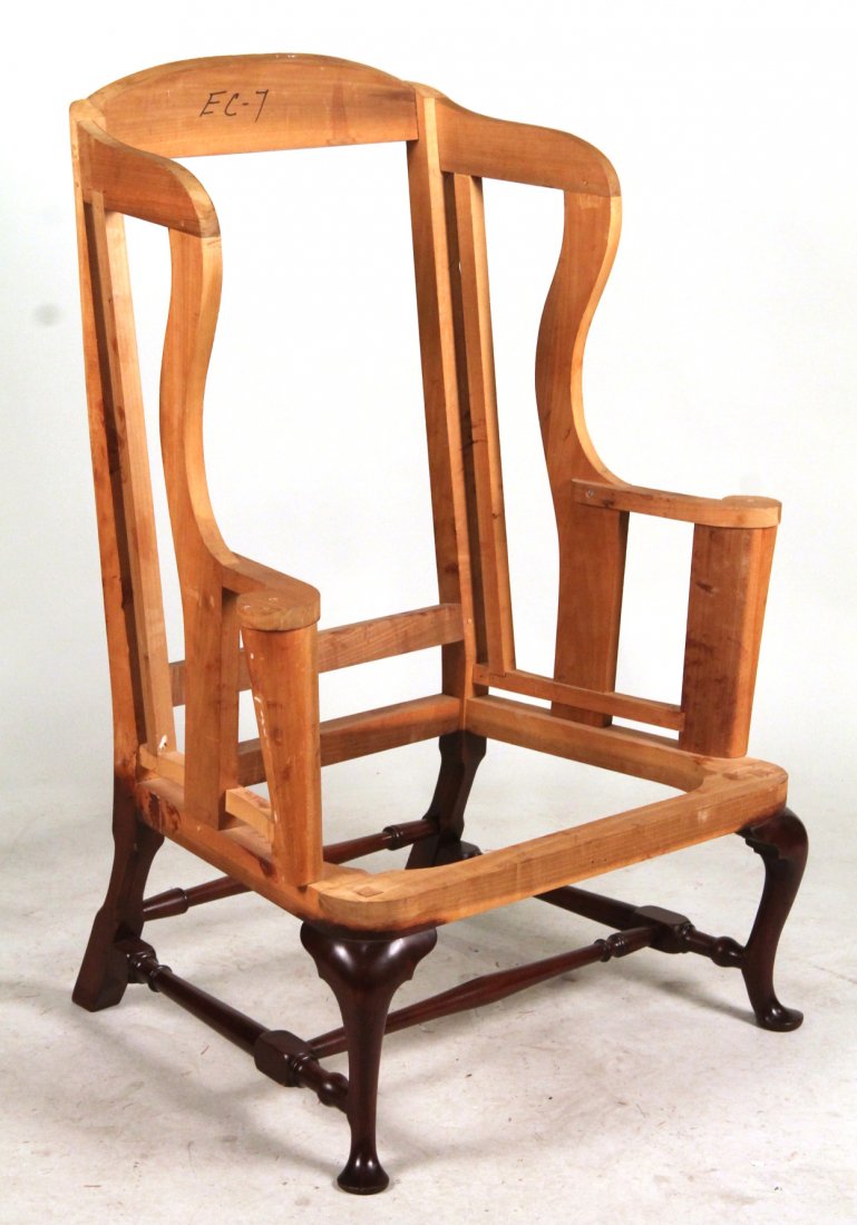 Queen Anne Style Wing Chair Frame Feb 16 2019 Copake Auction Inc In Ny