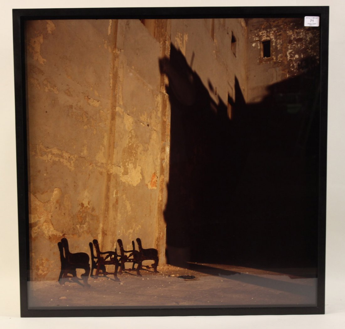 Cibachrome, "Shadow of Seats," Miguel Rio Branco: (Brazilian, b. 1946). RDA#72720. Bin#12. Sight size: 31"h x 31"w