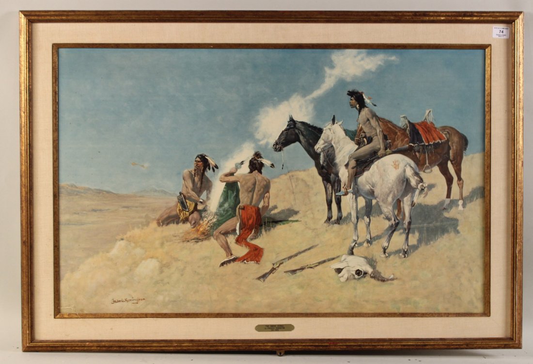 Print, "The Smoke Signal," Frederic Remington (1 of 10)