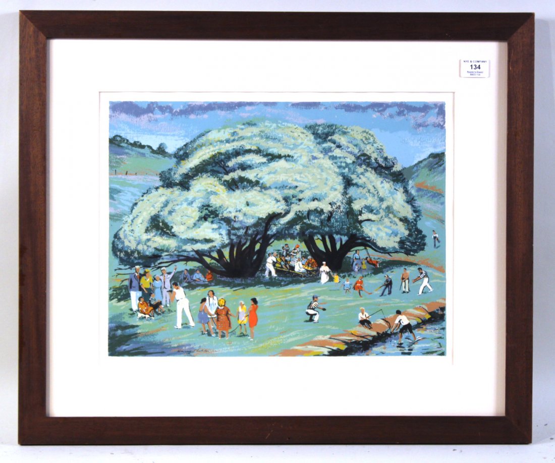 Silkscreen on Paper, "Picnic," Harry Shokler (1 of 6)