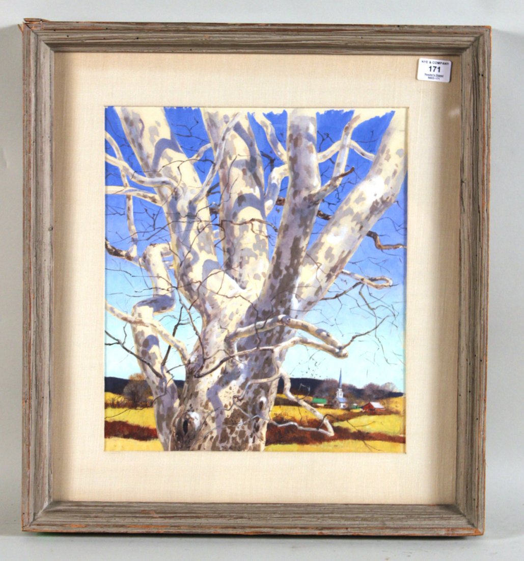 Watercolor, Landscape, Tore Asplund: (American 1903-1928) Appears unsigned. RDA# 18898. Bin #20. Sight size: 17"h x 14"w