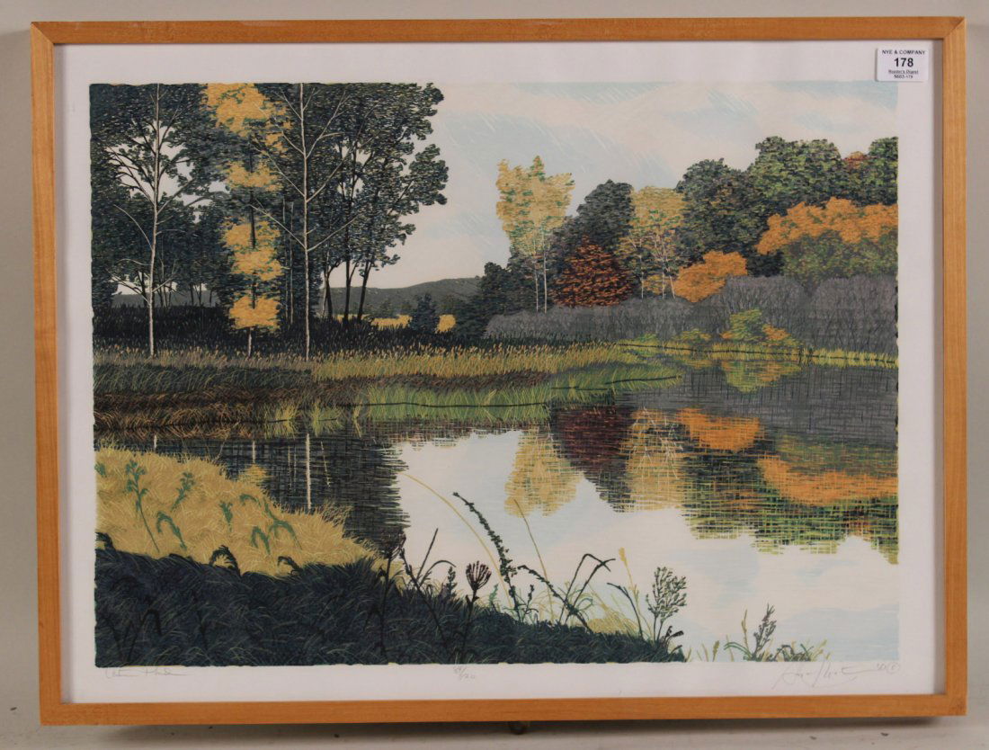 Woodcut Print, "Autumn Pond," Gordon Mortensen (1 of 8)