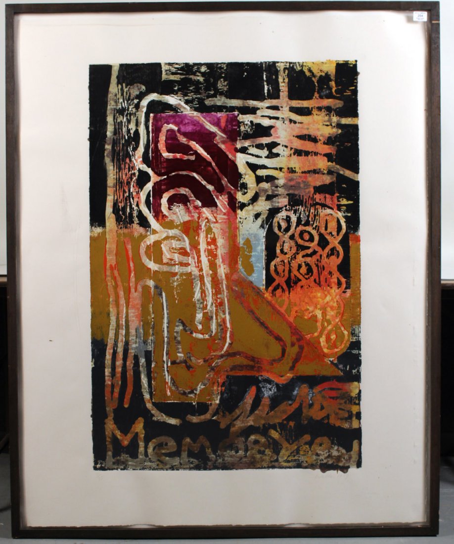 Woodcut, Silkscreen, "Memory I," John Walker (1 of 9)