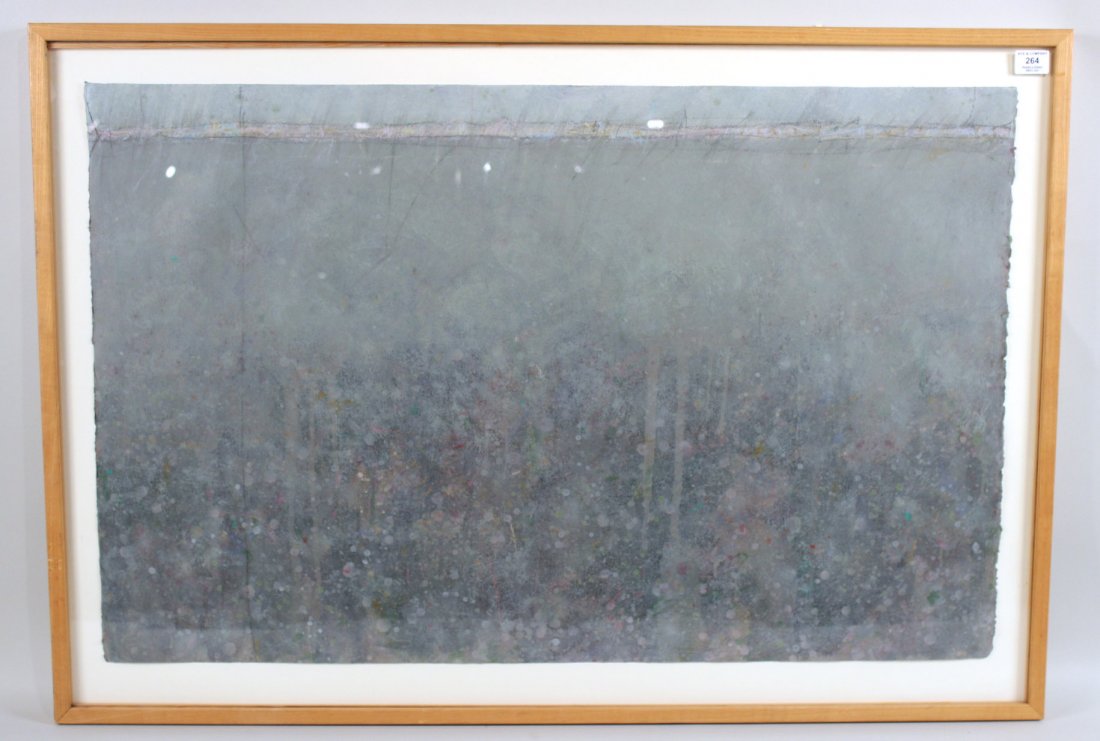Acrylic and Pastel on Paper, Elwood Howell: (American, b.1933), signed and titled l.r. "Prairie Drawing #48 Howell." RDA#15642. Bin#3. Sight size: 26"h x 40"w