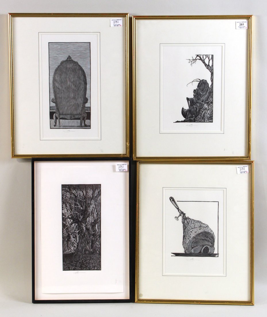 Four Wood Engravings, Barry Moser (1 of 10)