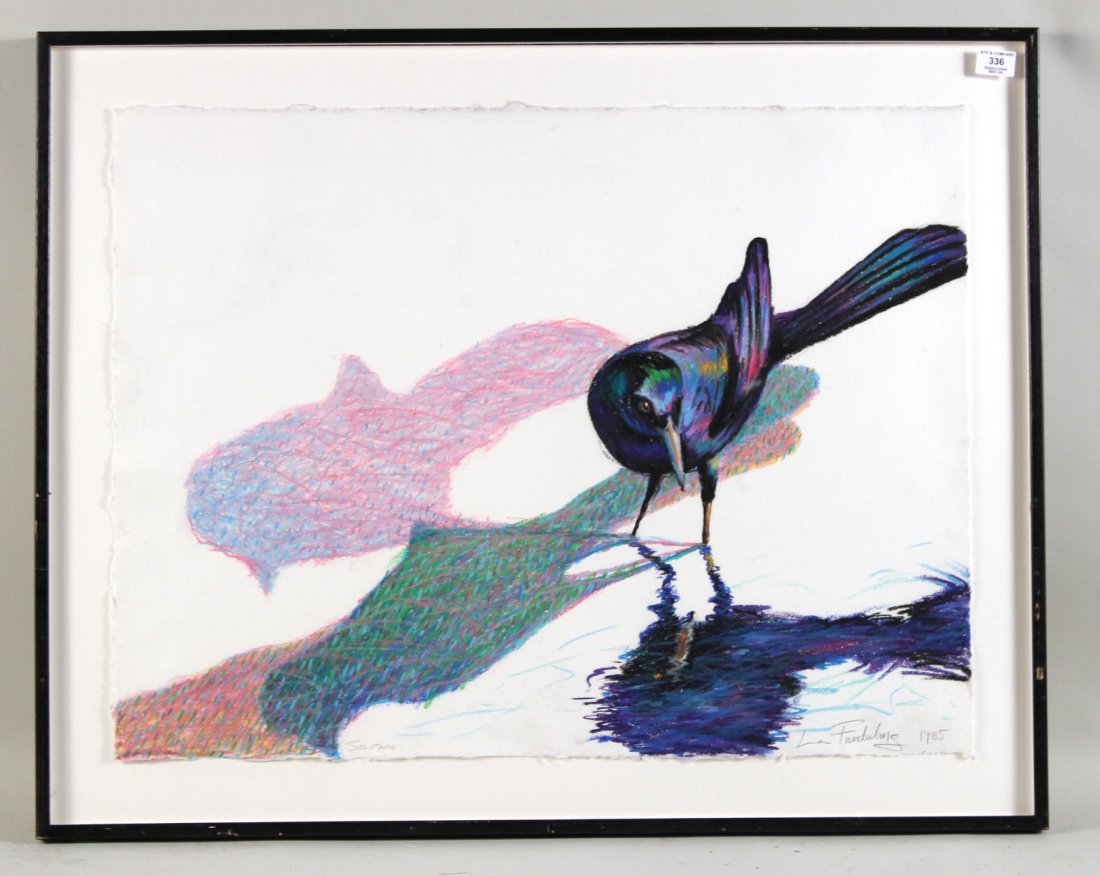 Oil Pastel on Paper, "Solitaire," Lea Funderberg (1 of 7)