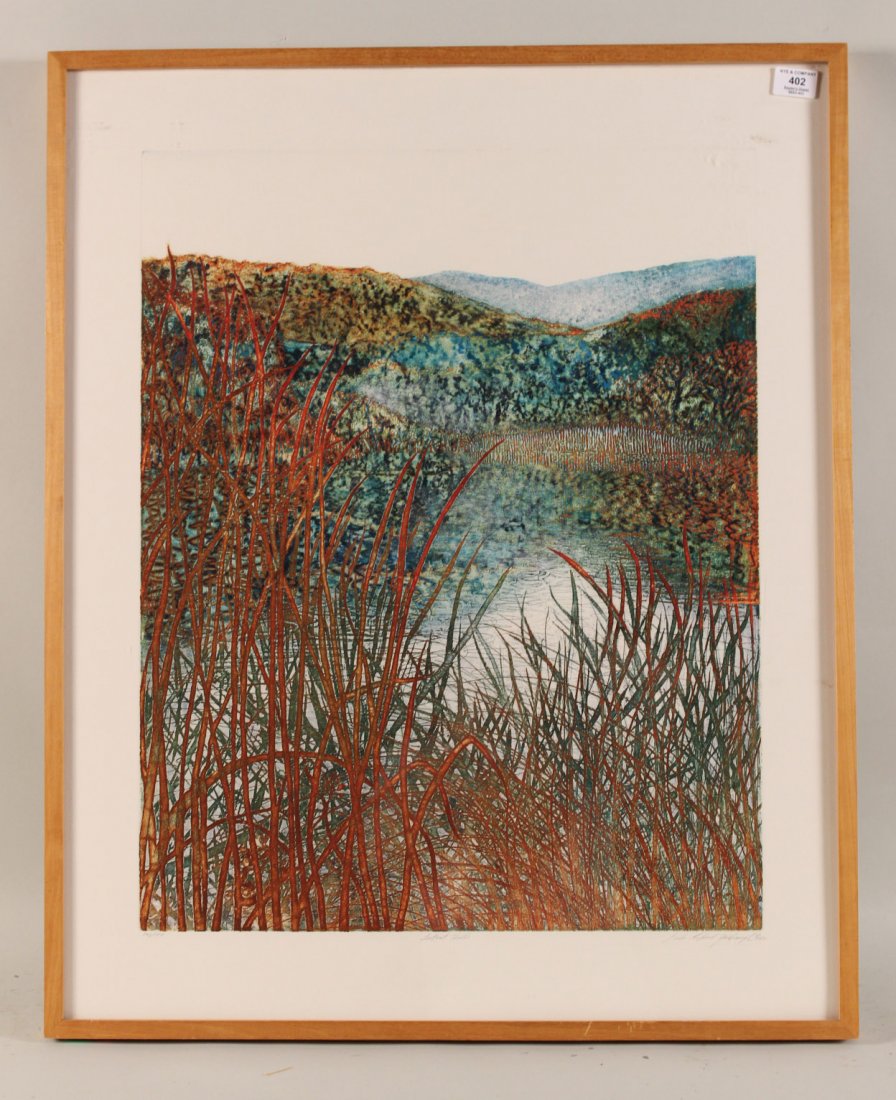 Etching, "Distant Hills," Linda Plotkin (1 of 8)