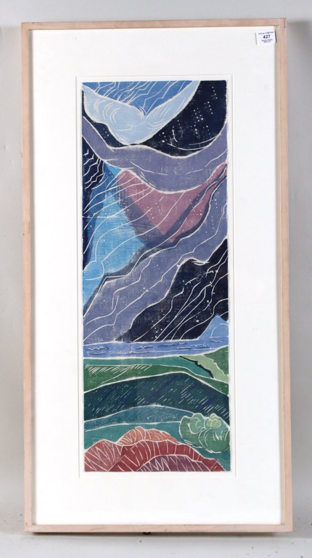 Woodcut, "Becoming Night," Aline Feldman (1 of 8)