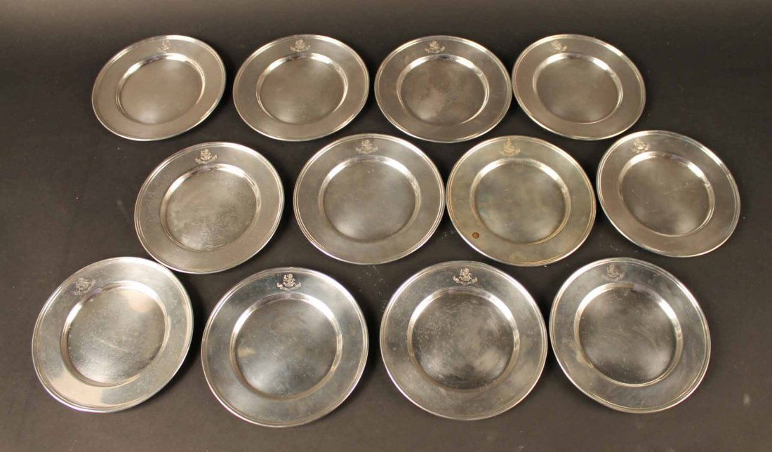 Twelve Sterling Silver Bread & Butter Plates