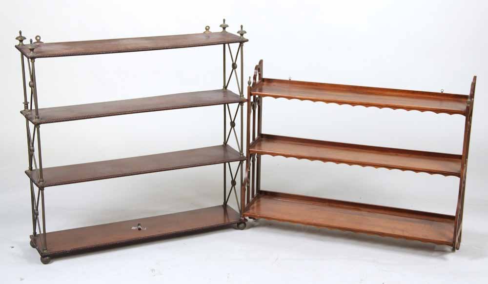 Regency Style Mahogany& Brass What Not Wall Shelf (1 of 8)