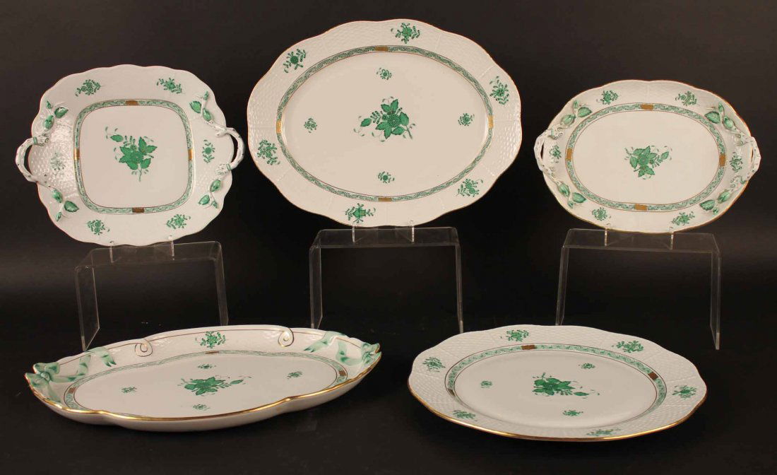 Five Herend Porcelain "Apponyi" Serving Trays (1 of 9)