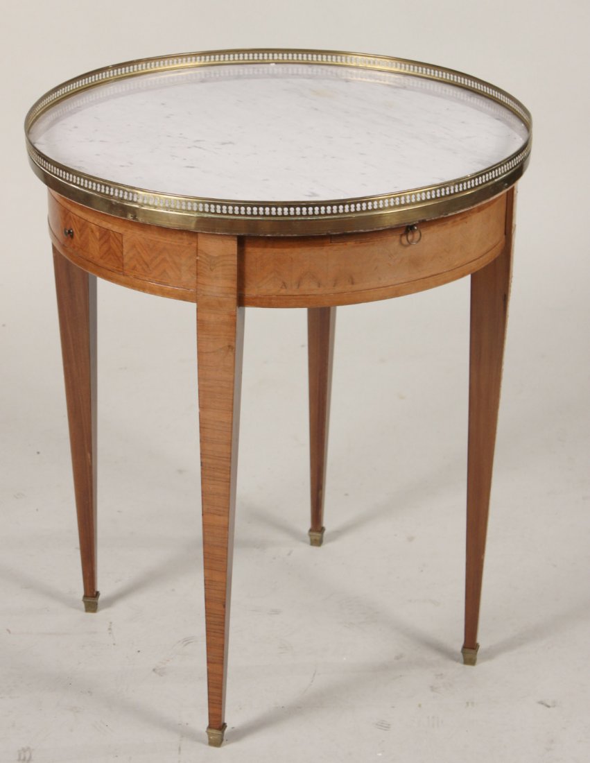 Louis XVI Style Parquetry Marble Top Table (1 of 7)
