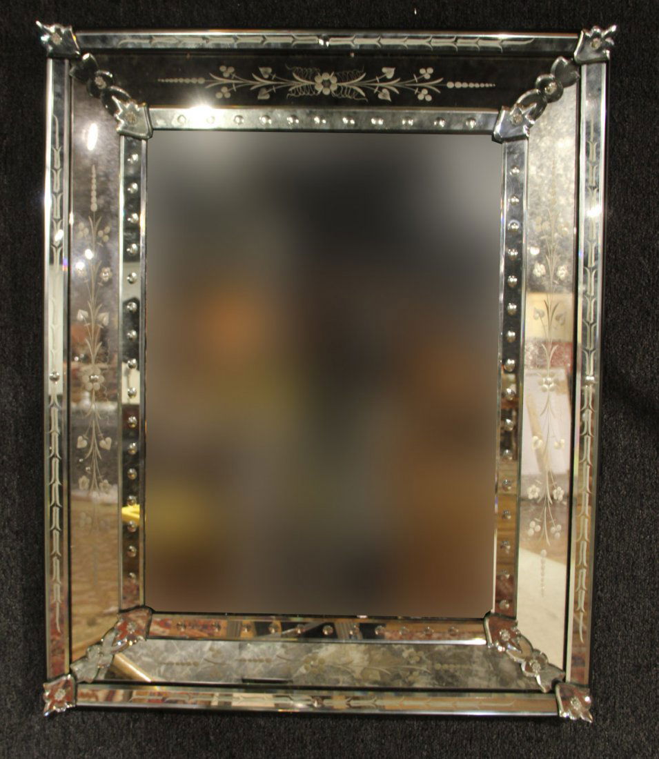 Venetian Style Etched Glass Mirror (1 of 6)