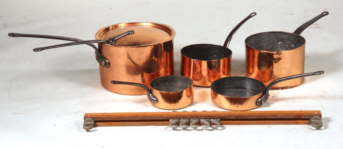 Five Graduated Copper Pots (1 of 10)