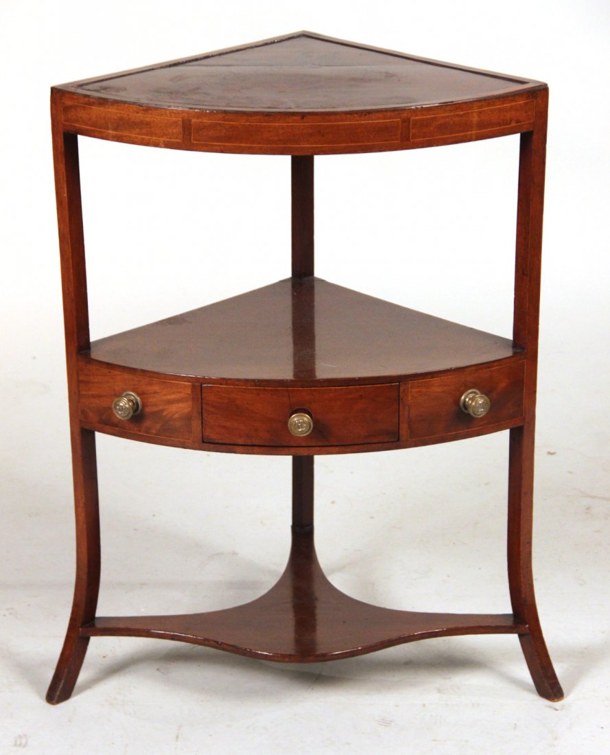 Federal Inlaid Mahogany Corner Etagere (1 of 7)
