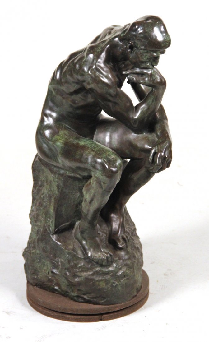 Patinated Bronze, "The Thinker," Rodin Style (1 of 10)