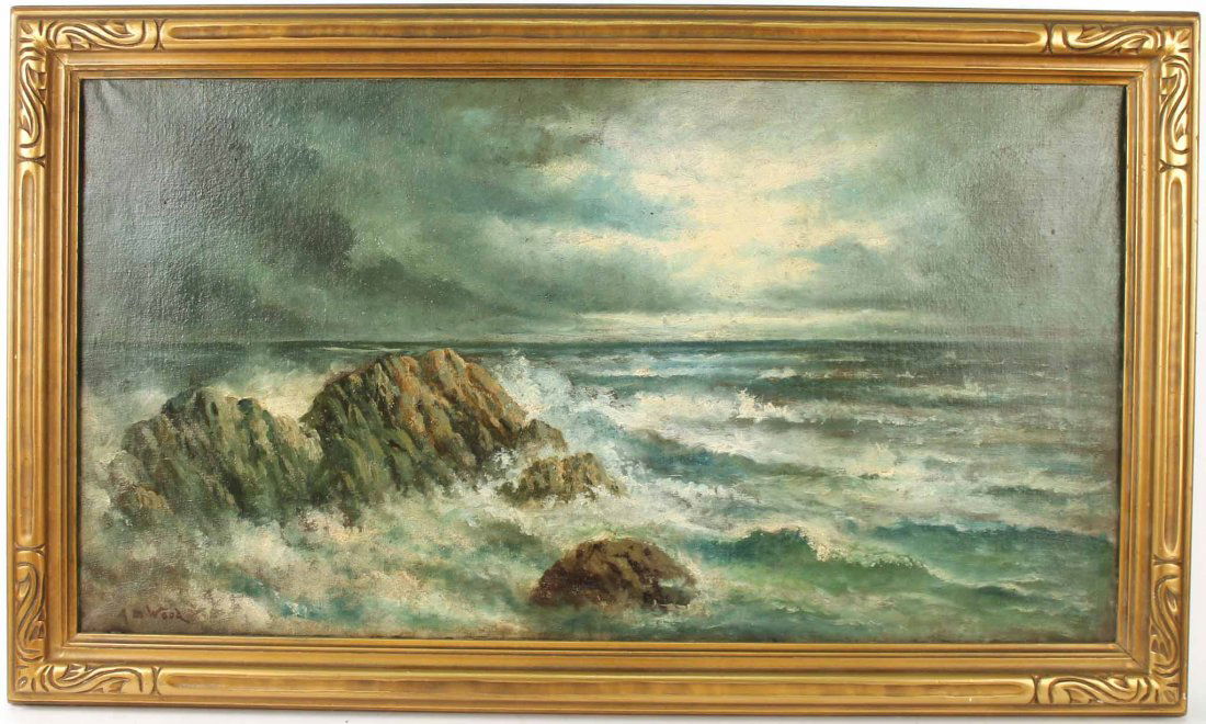 Oil on Canvas, Coastal Scene, Alexander M. Wood (1 of 9)