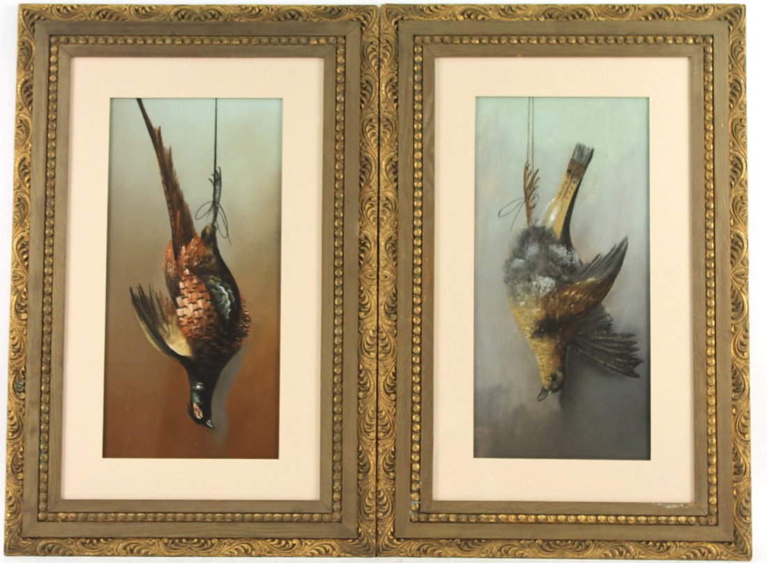 Pair of Watercolors, Still Life Gaming Birds (1 of 7)