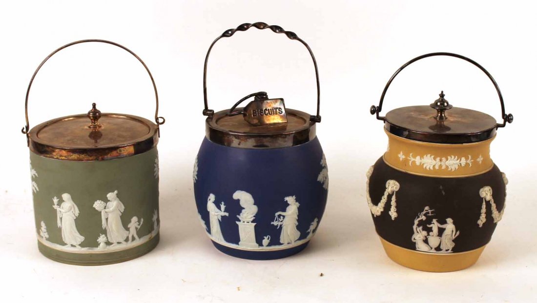 Three Wedgwood Jasperware Biscuit Jars (1 of 10)