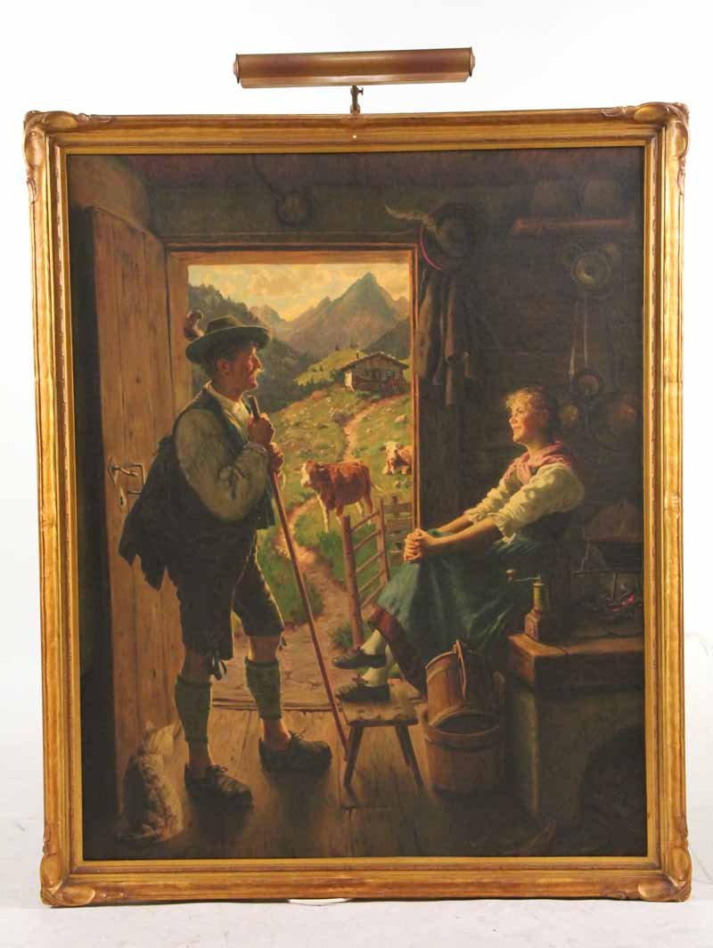 Oil on Canvas, Two Figures, Emil Rau (1 of 9)