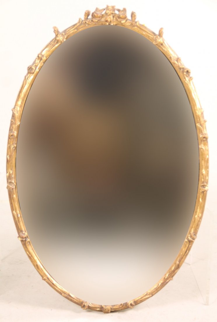 Regency Style Giltwood Oval Mirror (1 of 9)