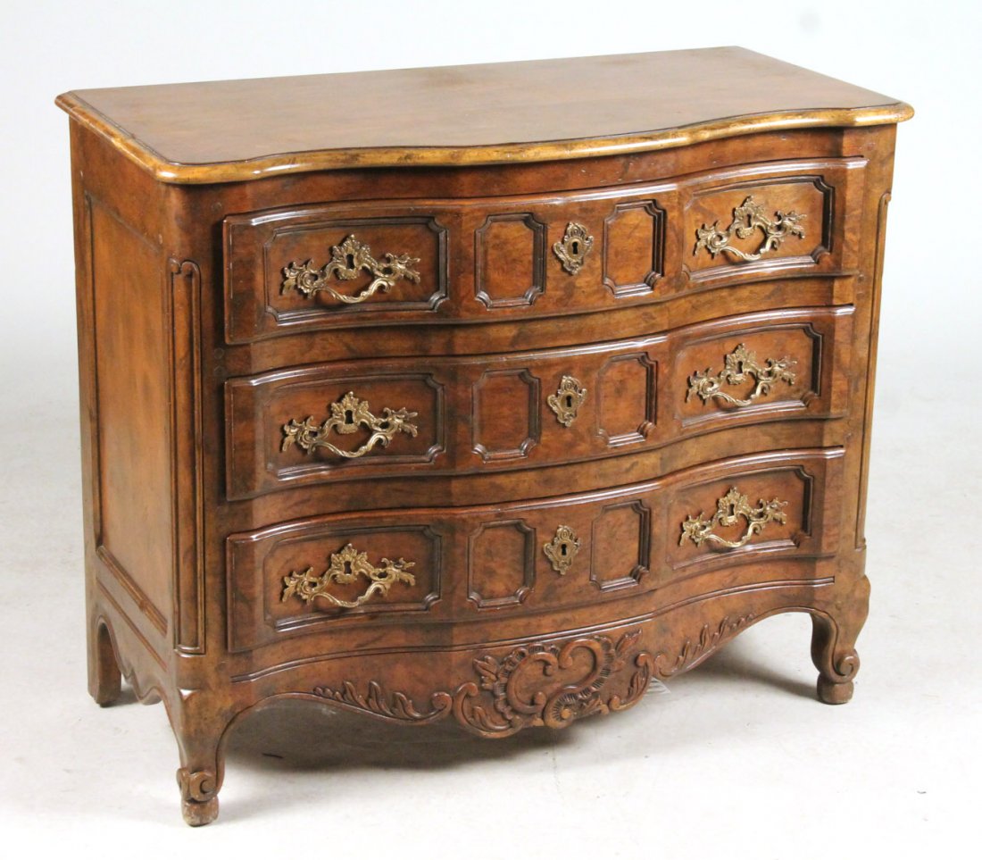 Louis XV Style Provincial Walnut Commode (1 of 9)