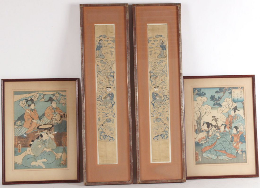 Two Japanese Prints of Figures (1 of 9)