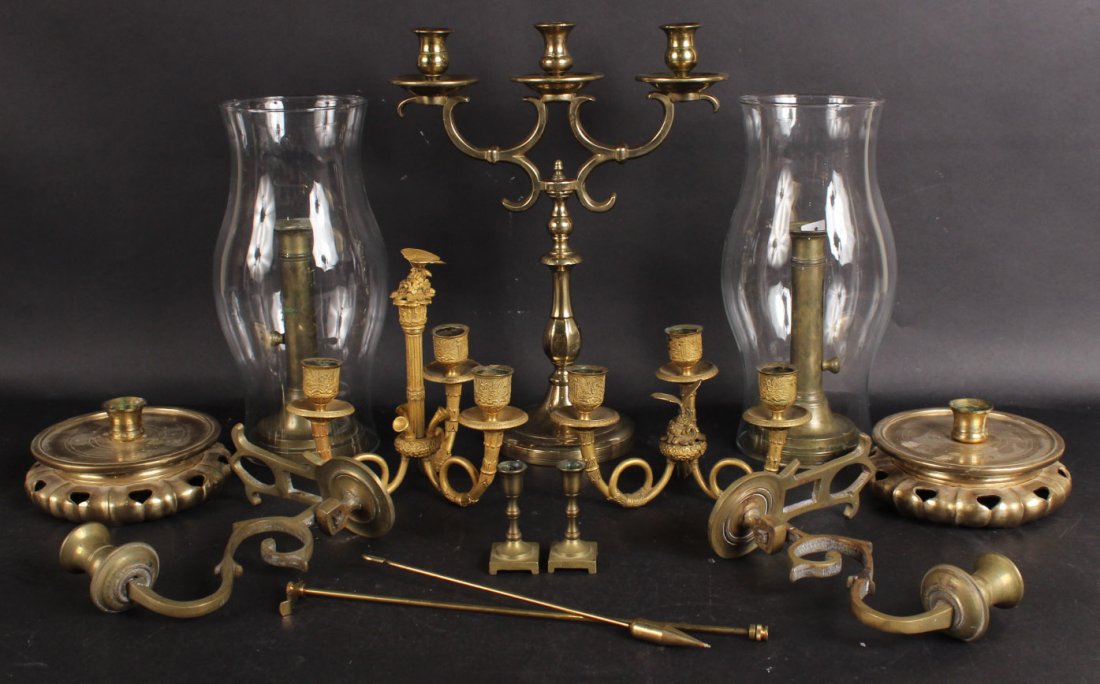 Nine Brass and Gilt-Metal Candlesticks (1 of 8)