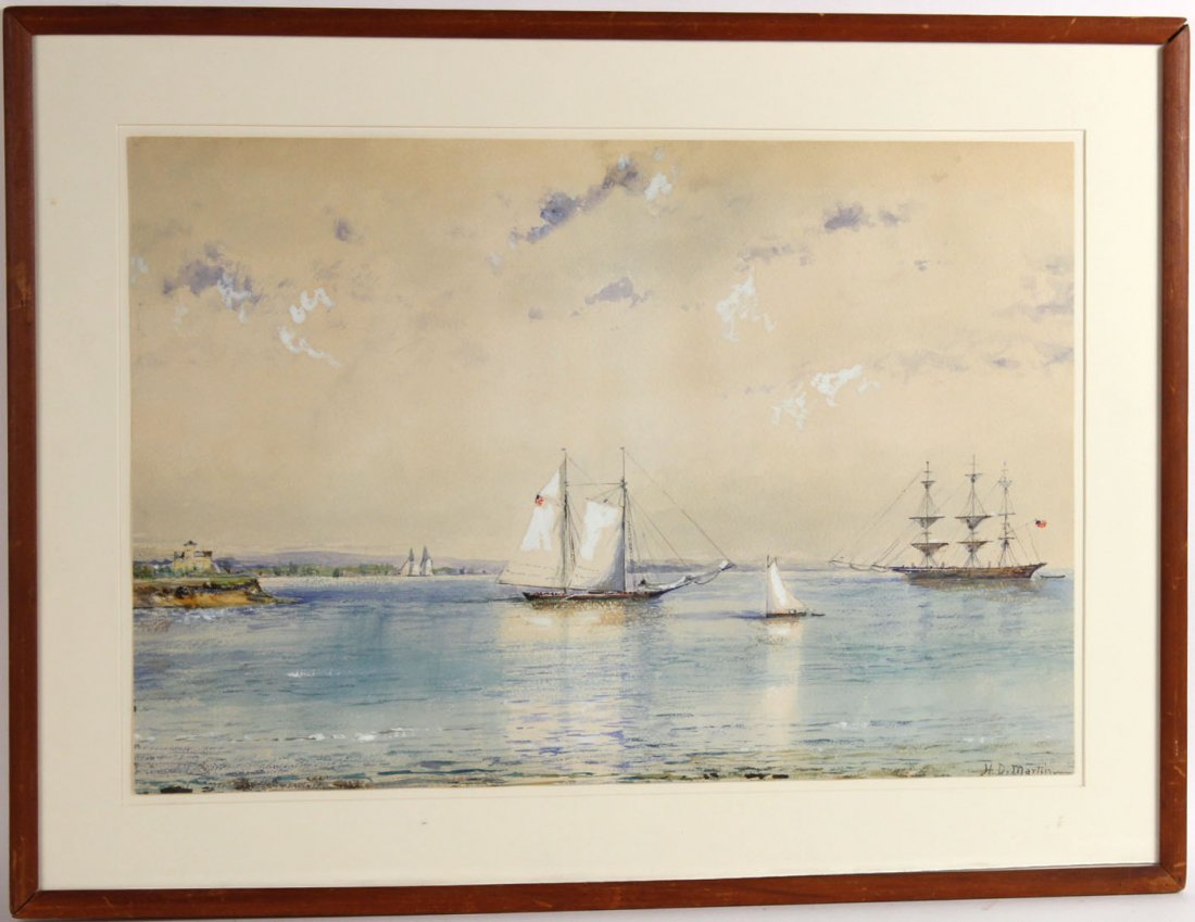 Watercolor Maritime Scene, Homer Dodge Martin (1 of 8)