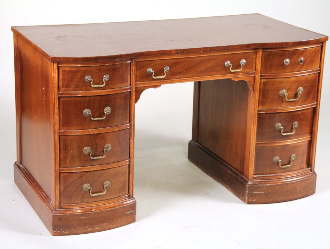 George III Style Mahogany Double Pedestal Desk (1 of 9)
