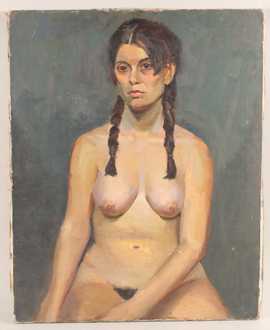 Oil on Canvas, Nude Woman, Grace Higgins: (American, 1901-2000), appears to be unsigned. 30"h x 24"w
