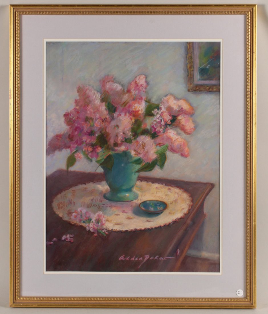 Pastel, Lilacs in Vase, Alden Baker (1 of 7)