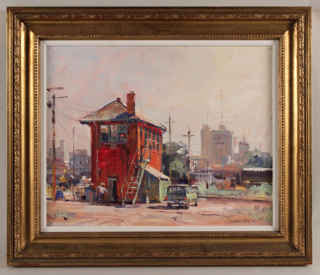Oil on Board, Train Station, Doug Higgins (1 of 6)