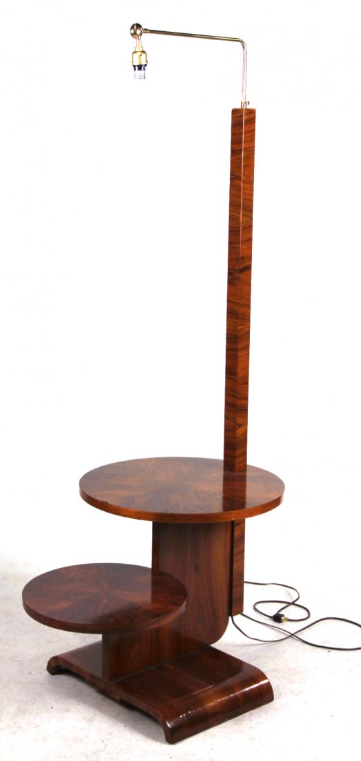 Art Deco Walnut Floor Lamp (1 of 8)