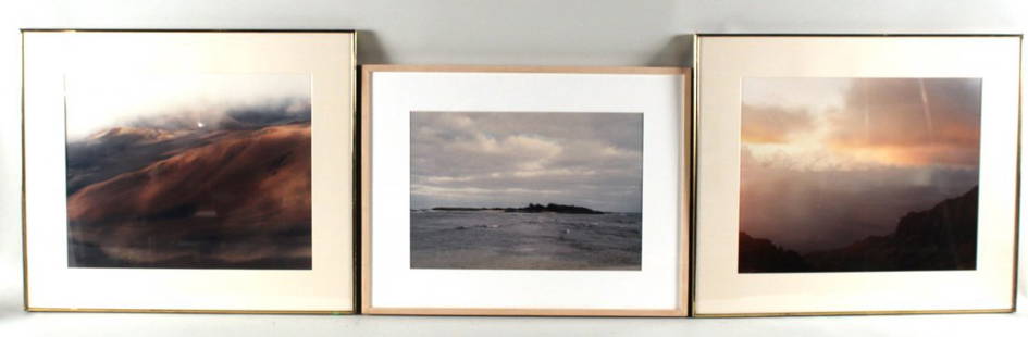 Three Ektacolor Prints, Hawaii: Two by Virginia Beahan and Laura McPhee, titled "Haleakala," and "Pali Coast, Kauai," the other by Elaine Mayes, titled "Goat Island, North Shore, Oahu." RDA#72055, 72056 and 71118. Bin#41. Sight size