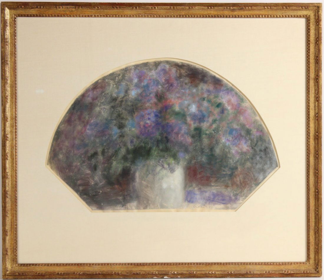 Oil on Silk, "Lilac Fan," David Fertig (1 of 8)